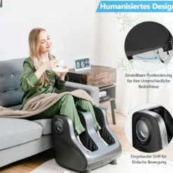Shiatsu Fuß- und Wadenmassagegerät mit Kompression und Heizung 47,5 x 42,5 x 46 cm Grau