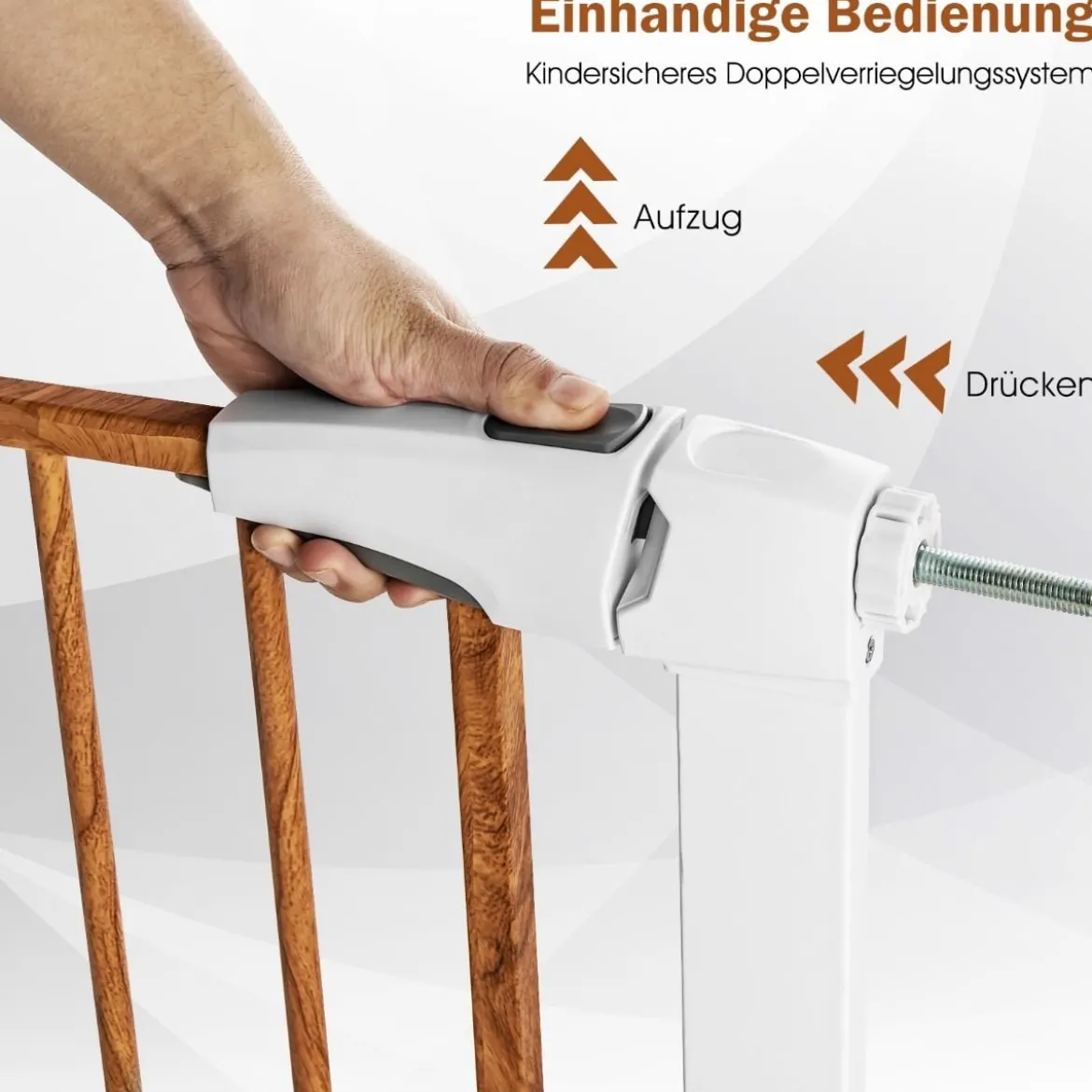 Sicherheitsgitter Haustiergitter mit Automatischem Schließen & Öffnen 71 x 4,5 x 79 cm Weiß
