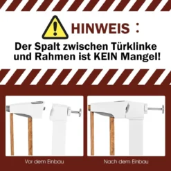 Sicherheitsgitter Haustiergitter mit Automatischem Schließen & Öffnen 71 x 4,5 x 79 cm Weiß