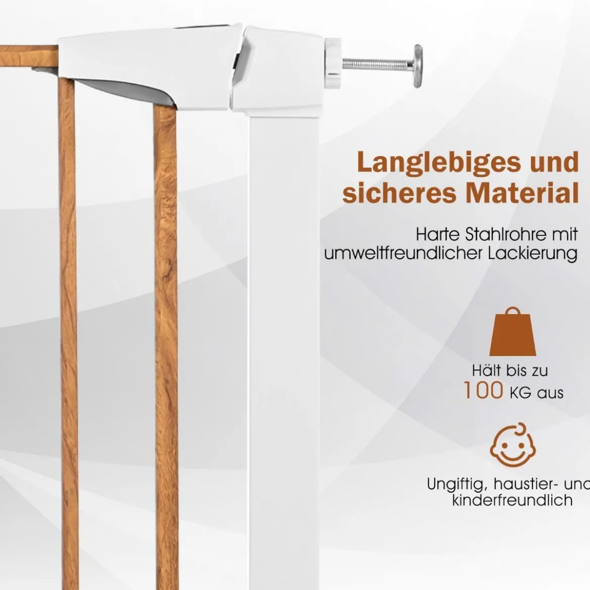 Sicherheitsgitter Haustiergitter mit Automatischem Schließen & Öffnen 71 x 4,5 x 79 cm Weiß