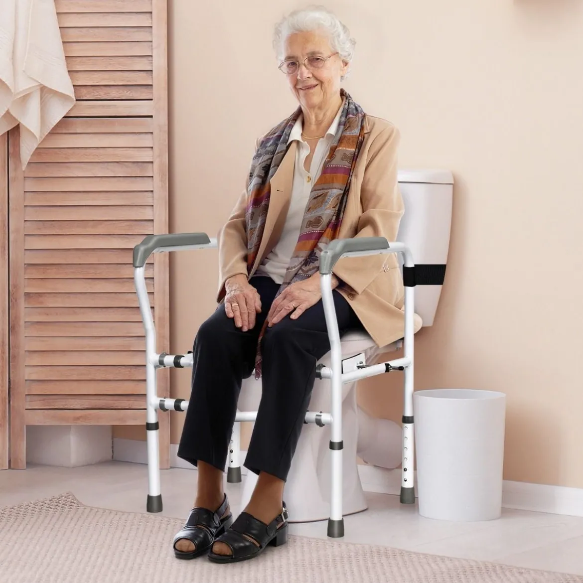 Sicherheitsschiene für die Toilette mit einstellbarer Höhe & Breite für Senioren