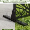 Sichtschutz Garten 122 x 198 cm Freistehender Raumteiler aus Verzinktem Stahl Schwarz