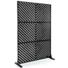 Sichtschutz Metall Outdoor Paravent mit Ständer Freistehende Sichtschutzwand 16 kg Schwarz