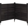 Sichtschutzzaun 2 Teilig 119 x 119 cm Gartenzaun aus Tannenholz Outdoor Holzzaun mit 3 Pfählen Schwarz