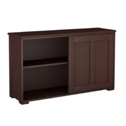 Sideboard Anrichte Küchenschrank Beistellschrank mit Schiebetüren Weiß/Braun/Schwarz 106,5 x 33 x 60 cm