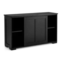 Sideboard Anrichte Küchenschrank Beistellschrank mit Schiebetüren Weiß/Braun/Schwarz 106,5 x 33 x 60 cm