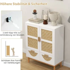 Sideboard Buffetschrank mit 2 Türen & 2 Schubladen & Verstellbarem Regal Küchenschrank