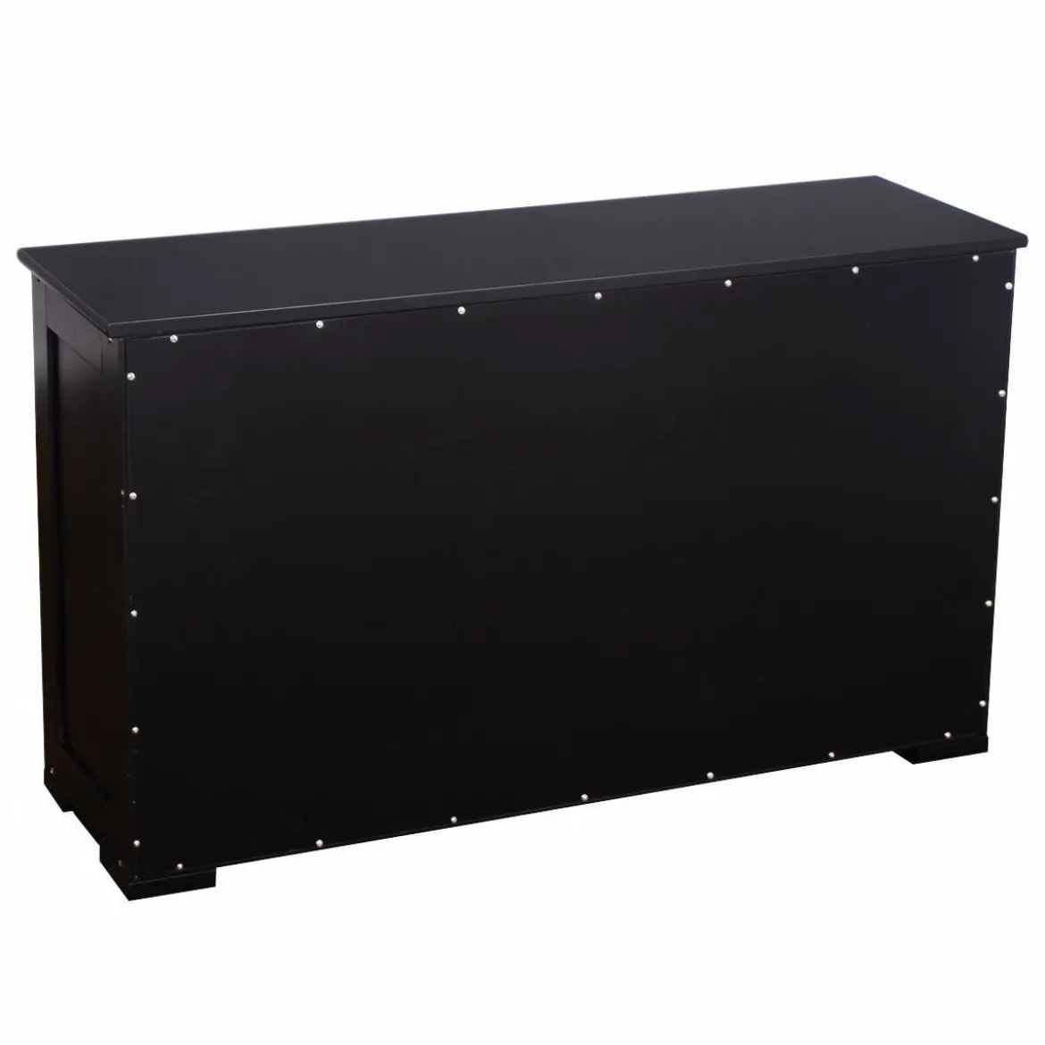 Sideboard Küchenschrank Wohnzimmerregel mit Schiebetüren Schwarz 106,5 x 33 x 62,5 cm