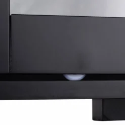 Sideboard Küchenschrank Wohnzimmerregel mit Schiebetüren Schwarz 106,5 x 33 x 62,5 cm