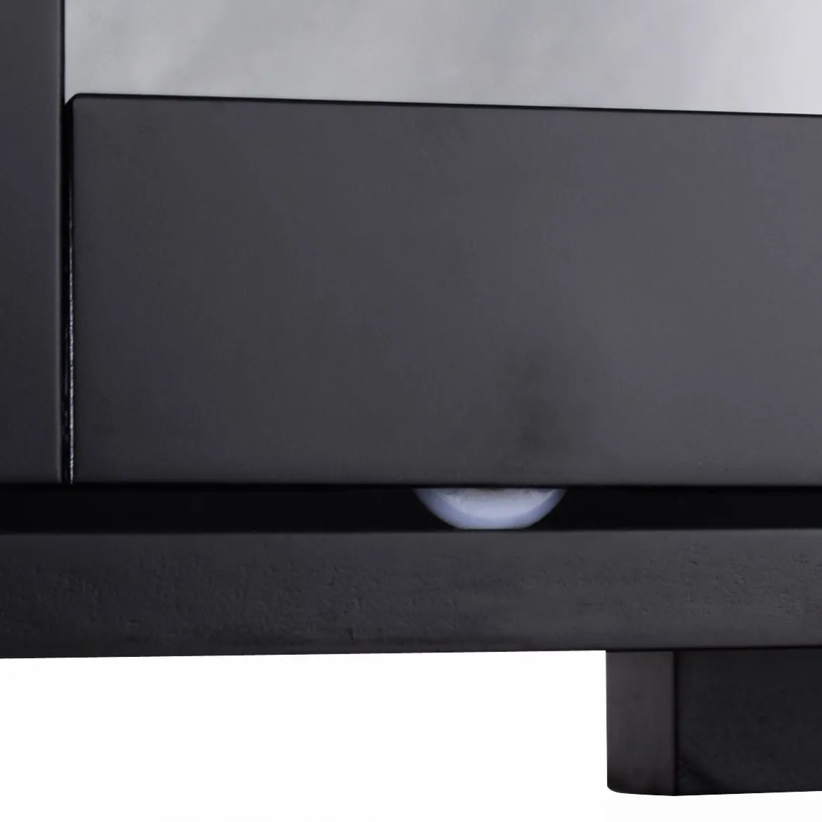Sideboard Küchenschrank Wohnzimmerregel mit Schiebetüren Schwarz 106,5 x 33 x 62,5 cm