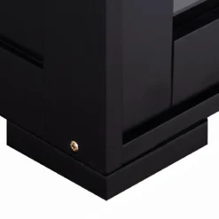 Sideboard Küchenschrank Wohnzimmerregel mit Schiebetüren Schwarz 106,5 x 33 x 62,5 cm