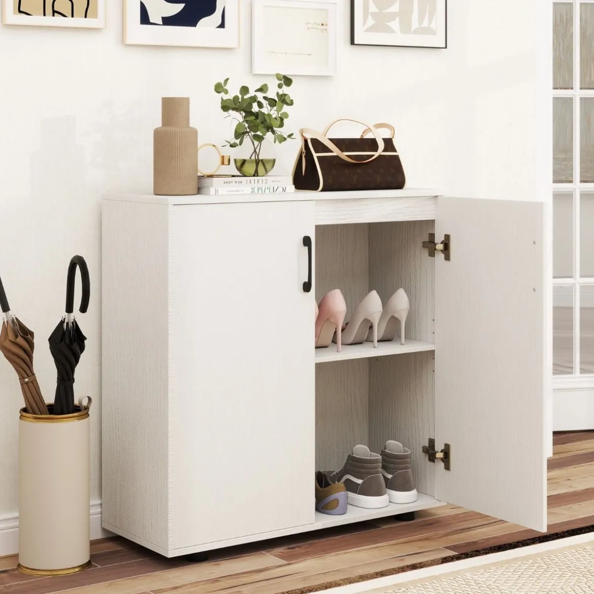 Sideboard mit Türen & Verstellbarem Regal Beistellschrank Aufbewahrungsschrank