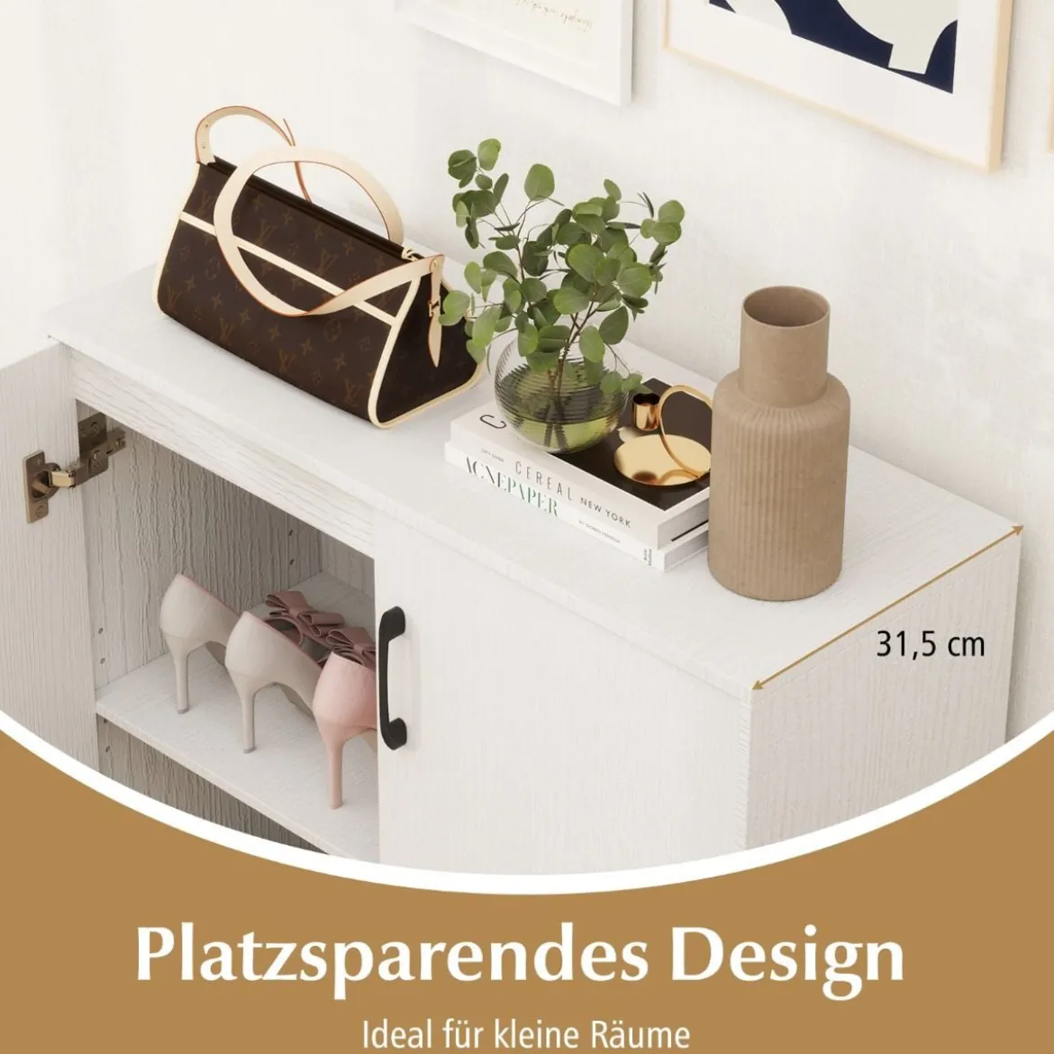 Sideboard mit Türen & Verstellbarem Regal Beistellschrank Aufbewahrungsschrank