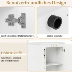 Sideboard mit Türen & Verstellbarem Regal Beistellschrank Aufbewahrungsschrank