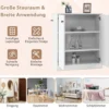 Sideboard modern Aufbewahrungsschrank mit 2 Türen moderner Lagerschrank mit 3 Regalen Weiß