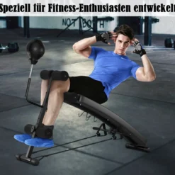 Sit Up Bank Höhenverstellbare TrainingsbankFitnessbankmit Punchingball Schwarz
