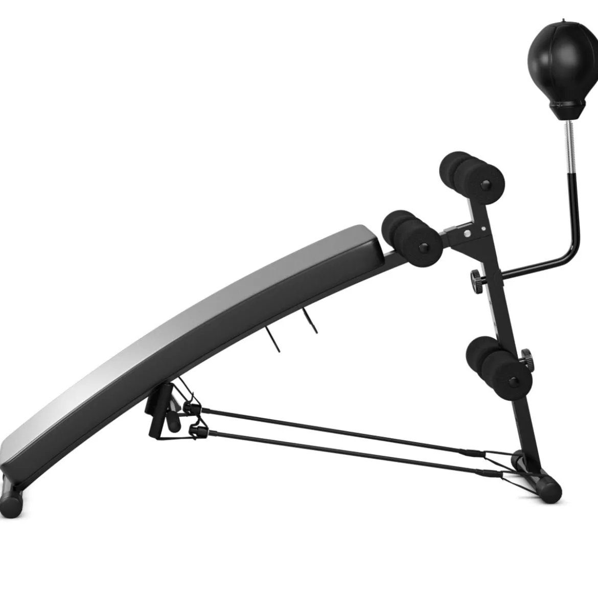Sit Up Bank Höhenverstellbare TrainingsbankFitnessbankmit Punchingball Schwarz