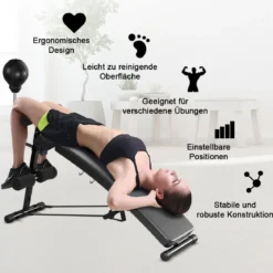 Sit Up Bank Höhenverstellbare TrainingsbankFitnessbankmit Punchingball Schwarz