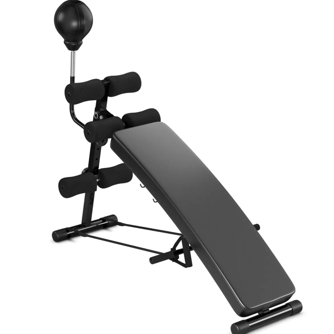 Sit Up Bank Höhenverstellbare TrainingsbankFitnessbankmit Punchingball Schwarz