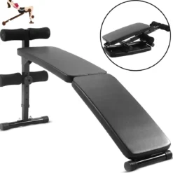 Sit Up Bank Klappbare Trainingsbank Schrägbank höhenverstellbar bis zur 100kg Schwarz
