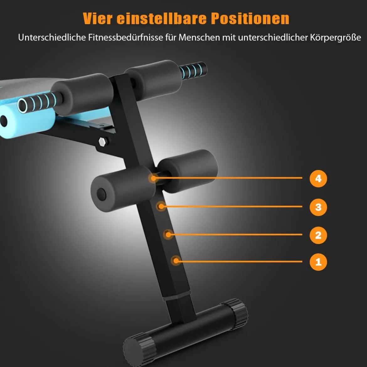 Sit Up Bank klappbar Schrägbank verstellbar Trainingsbank bis zur 200kg belastbar Blau