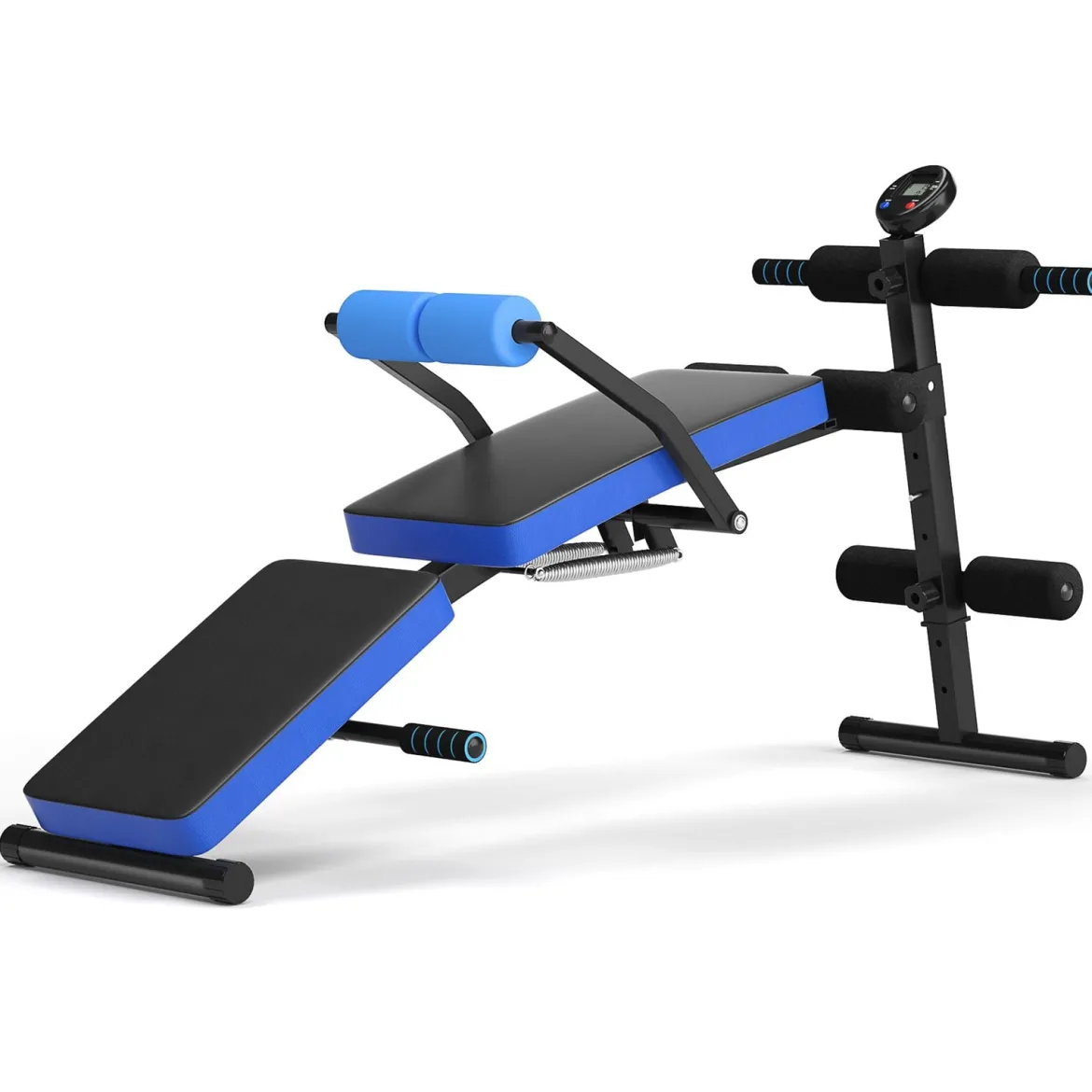 Sit Up Bank klappbar Trainingsbank höhenverstellbar Fitnessbank Schrägbank Blau