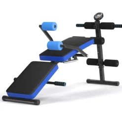 Sit Up Bank klappbar Trainingsbank höhenverstellbar Fitnessbank Schrägbank Blau