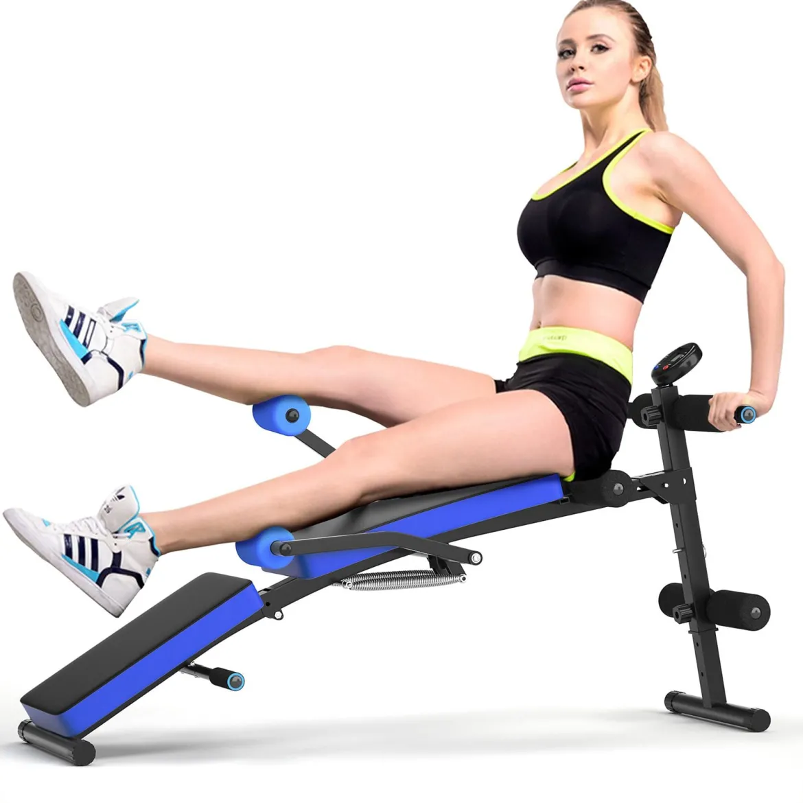 Sit Up Bank klappbar Trainingsbank höhenverstellbar Fitnessbank Schrägbank Blau