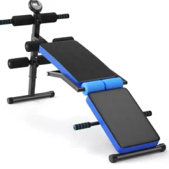 Sit Up Bank klappbar Trainingsbank höhenverstellbar Fitnessbank Schrägbank Blau