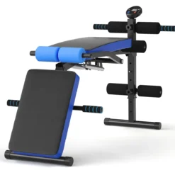 Sit Up Bank klappbar Trainingsbank höhenverstellbar Fitnessbank Schrägbank Blau