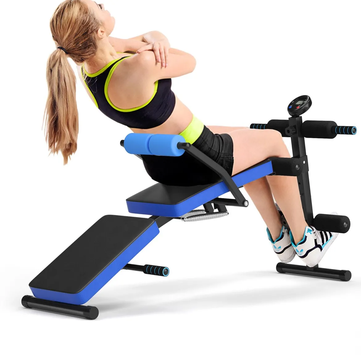 Sit Up Bank klappbar Trainingsbank höhenverstellbar Fitnessbank Schrägbank Blau