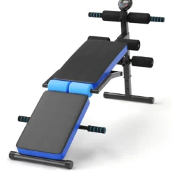 Sit Up Bank klappbar Trainingsbank höhenverstellbar Fitnessbank Schrägbank Blau