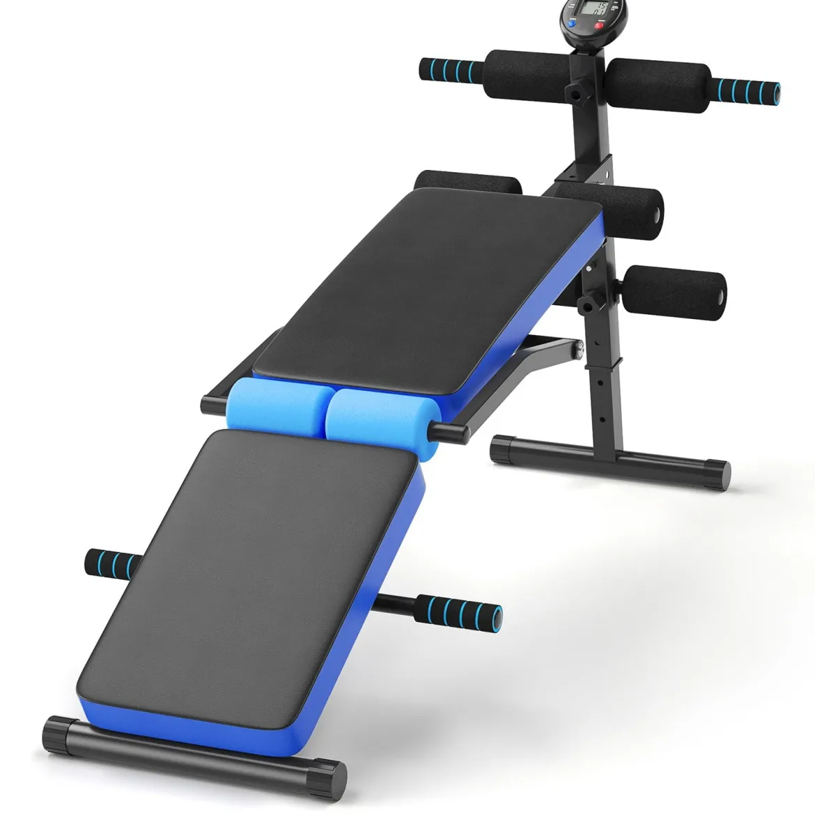 Sit Up Bank klappbar Trainingsbank höhenverstellbar Fitnessbank Schrägbank Blau