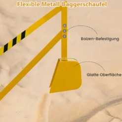 Sitzbagger 360° drehbar Bagger zum Draufsitzen Metall mit Schaufel & 2-Hand Steuerung Gelb