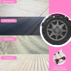 2 Sitzer Batteriebetriebenes Elektrofahrzeug Kinderfahrzeug 123 x 80 x 80 cm Rosa