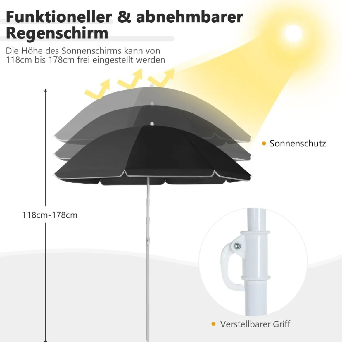 2-Sitzer Campingstuhl mit Sonnenschirm Klappbarer Angelstuhl mit Tragetasche Faltstuhl