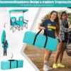 2-Sitzer Campingstuhl mit Sonnenschutz Mini-Tisch klappbarer Angelstuhl mit Tragetasche 166 x 71 x 151 cm Türkis