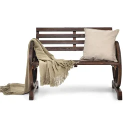 2 Sitzer Gartenbank aus Holz mit Rustikalem Retro-Design 103 x 55 x 76 cm Braun