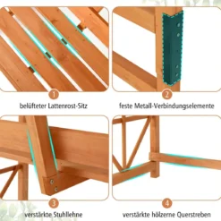 2-Sitzer Gartenbank mit Rankhilfe Rosenbogen Gartenbogen Torbogen für Kletterpflanzen