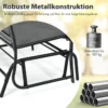 2-Sitzer Gartenbank mit Schaukelmechanismus & robustem Metallrahmen & atmungsaktivem Sitzstoff Grau