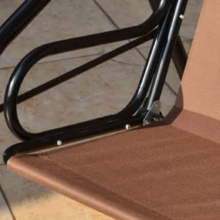 3-Sitzer Hollywoodschaukel mit verstellbarem Dach Gartenschaukel Schaukelbank für Garten