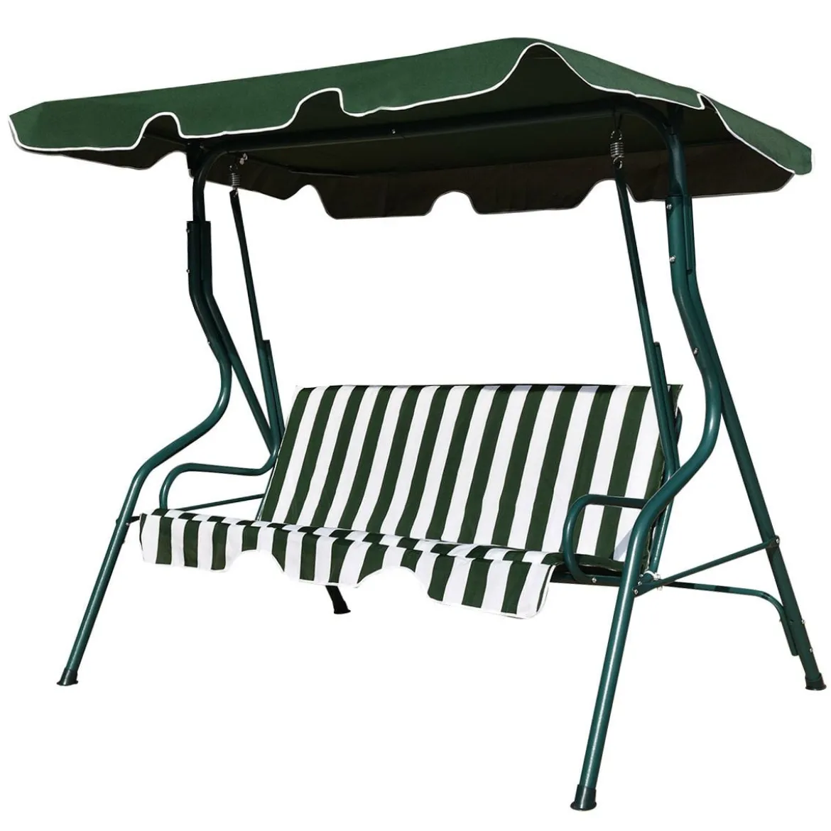 3-Sitzer Hollywoodschaukel mit verstellbarem Dach Gartenschaukel Schaukelbank für Garten