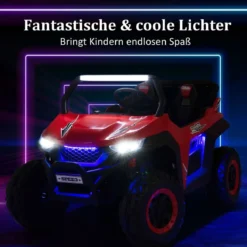 2 Sitzer Kinderauto mit 2,4G Fernbedienung 12V Kinder UTV mit Musik und Scheinwerfer 118 x 74 x 71 cm