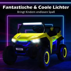 2 Sitzer Kinderauto mit 2,4G Fernbedienung 12V Kinder UTV mit Musik und Scheinwerfer 118 x 74 x 71 cm