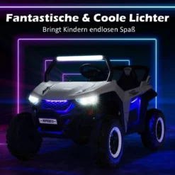2 Sitzer Kinderauto mit 2,4G Fernbedienung 12V Kinder UTV mit Musik und Scheinwerfer 118 x 74 x 71 cm