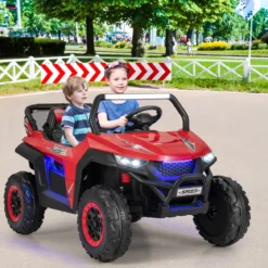 2 Sitzer Kinderauto mit 2,4G Fernbedienung 12V Kinder UTV mit Musik und Scheinwerfer 118 x 74 x 71 cm