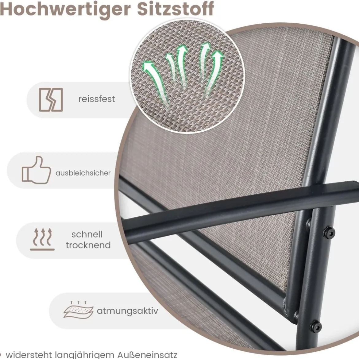 2-Sitzer Schaukelbank mit Couchtisch Balkonmöbel-Set Gartenbank aus Textilene