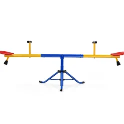 2 Sitzer Schaukelwippe Kinderwippe Metall Karussellwippe Schwenkbare Wippe 182 x 29 x 86 cm Bunt