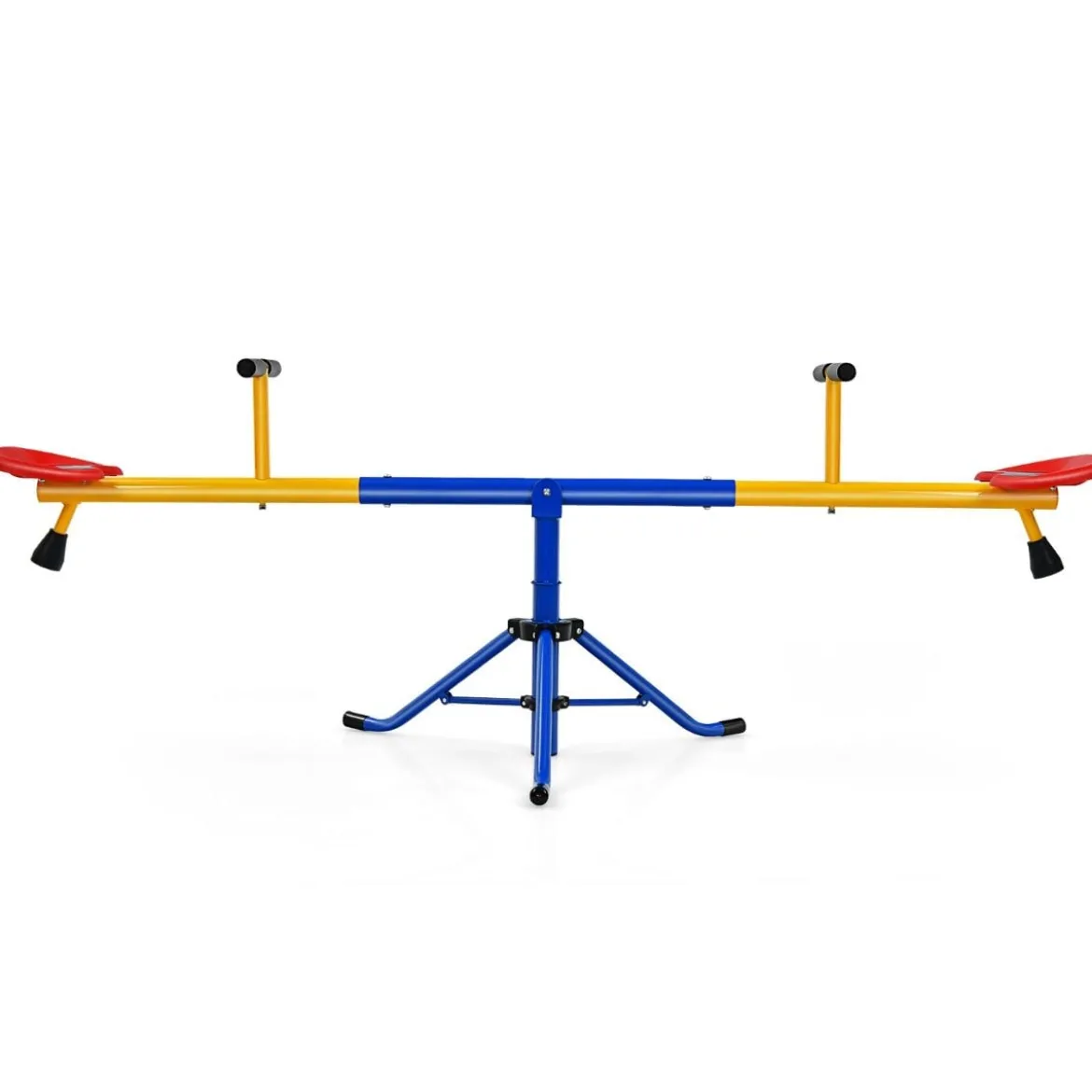 2 Sitzer Schaukelwippe Kinderwippe Metall Karussellwippe Schwenkbare Wippe 182 x 29 x 86 cm Bunt