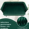 2-Sitzer Sofa aus Samt kleine Couch mit 2 Rückenkissen 109 x 61 x 65 cm Grün